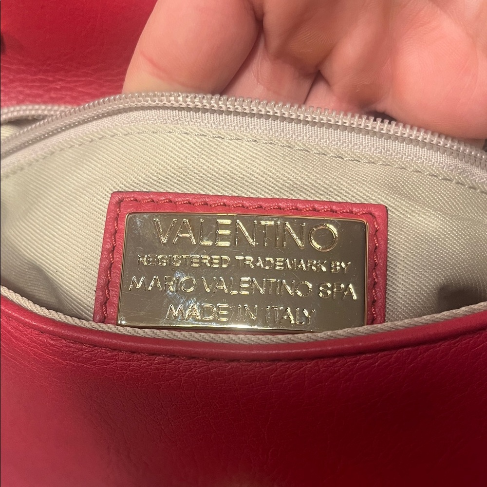 Valentino by Mario Valentino Red Chevron Crossbody Bag - Picture 4 of 5